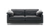 Schwarzes Ledersofa mit zwei Kissen von Desede Switzerland, klassisches Design.