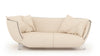 Beiges Ledersofa mit organischer Form von Desede Switzerland, dekorative Nahtdetails.