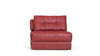 Ein roter Ledersessel von Desede Switzerland mit markantem Patchwork-Design.
