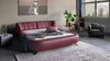 Rotes Ledersofa von Desede Switzerland mit verstellbarer Rückenlehne und modernem Design.
