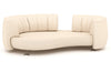 Beiges Ledersofa von Desede Switzerland mit geschwungenem Design und hoher Rückenlehne.