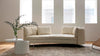 Elegantes cremefarbenes Ledersofa von Desede Switzerland mit geschwungener Form und stilvollem Design.