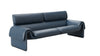 Dunkelblaues Ledersofa von Desede Switzerland mit schwebendem Design und eleganter Form.