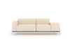 Beiges Stoffsofa von Desede Switzerland mit Edelstahlfüßen und kubischem Design.