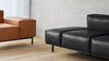 Schwarzes Ledersofa von Desede Switzerland mit modernem Design und klaren Linien.