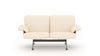 Zweisitzersofa aus beigem Leder mit schwarzem Viersternfuß von Desede Switzerland.