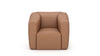 Brauner Ledersessel von Desede Switzerland mit kubischem Design und komfortabler Polsterung.
