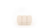 Beiger Hocker aus Leder in Rippenform von Desede Switzerland.