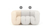 Beiges Ledersofa von Desede Switzerland mit geschwungenem Design und komfortabler Polsterung.