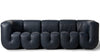 Dunkelblaues Ledersofa von Desede Switzerland mit einzigartiger mäanderartiger Form.