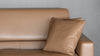 Braunes Ledersofa mit Kissen von Desede Switzerland, ideal für stilvolles Wohnen.