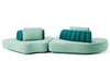 Desede Switzerland Designsofa in Petrol, Stoffbezug, mit verstellbaren Rückenlehnen für optimalen Komfort.