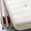 Weißes Ledersofa mit Holzrahmen von Desede Switzerland, ideal für stilvolle Wohnzimmer.