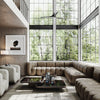 Desede Switzerland Ledersofa in Beige mit L-Form, ideal für stilvolle Wohnzimmergestaltung.