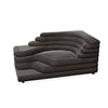 Schwarzes Ledersofa von Desede Switzerland mit geschwungenem Design und komfortabler Polsterung.