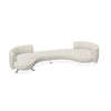 Geschwungenes Ledersofa in Weiß von Desede Switzerland mit eleganten Metallfüßen.