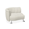 Weißes Ledersofa von Desede Switzerland mit geschwungener Rückenlehne und eleganten Metallfüßen.