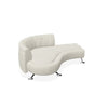 Geschwungenes Ledersofa in Creme von Desede Switzerland mit eleganten Metallfüßen.