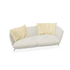 Weißes Ledersofa mit beigen Kissen von Desede Switzerland, ideal für stilvolle Wohnzimmer.