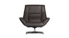 Brauner Loungesessel aus Leder mit Edelstahlgestell
