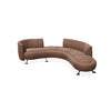 Braunes Ledersofa von Desede Switzerland mit geschwungener Form und eleganten Metallfüßen.