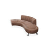Braunes Ledersofa in geschwungener Form von Desede Switzerland mit eleganten Metallfüßen.